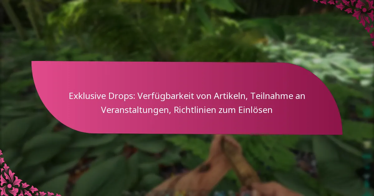 Exklusive Drops: Verfügbarkeit von Artikeln, Teilnahme an Veranstaltungen, Richtlinien zum Einlösen