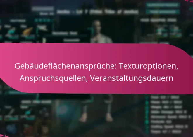 Gebäudeflächenansprüche: Texturoptionen, Anspruchsquellen, Veranstaltungsdauern
