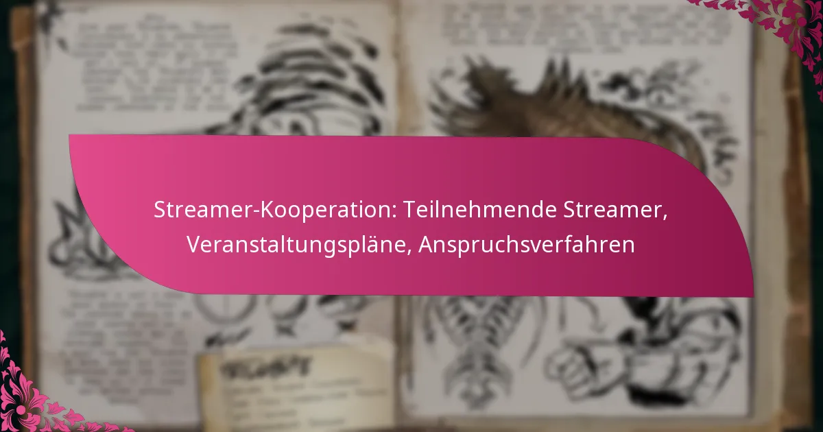 Streamer-Kooperation: Teilnehmende Streamer, Veranstaltungspläne, Anspruchsverfahren