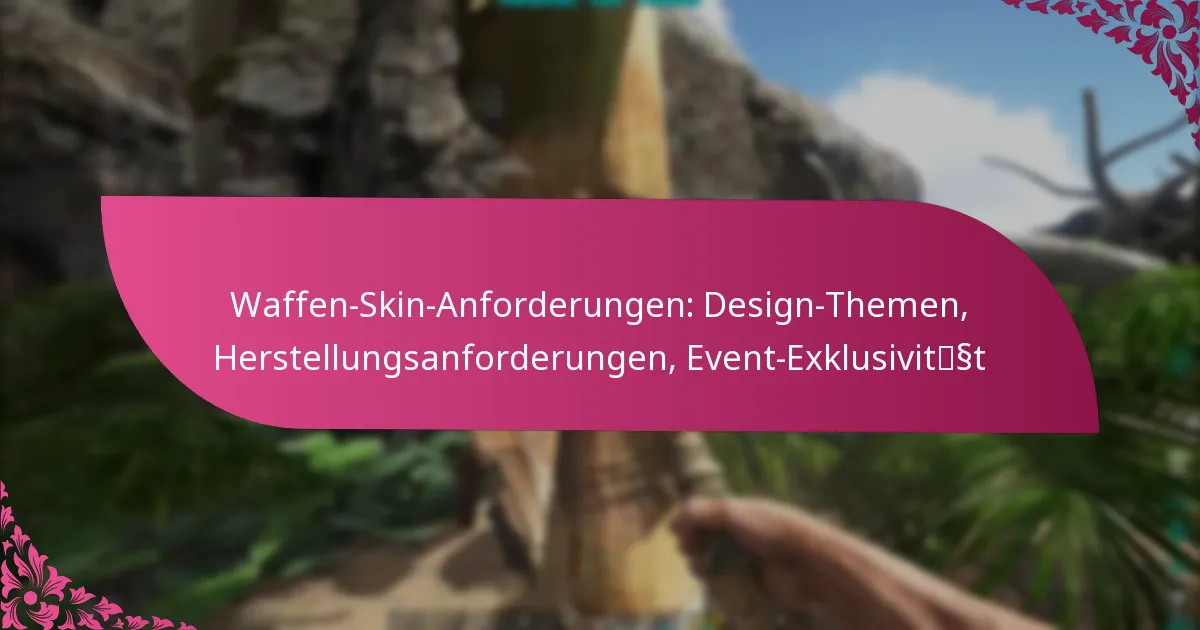 Waffen-Skin-Anforderungen: Design-Themen, Herstellungsanforderungen, Event-Exklusivität