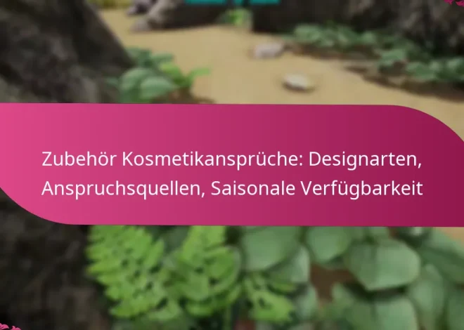 Zubehör Kosmetikansprüche: Designarten, Anspruchsquellen, Saisonale Verfügbarkeit