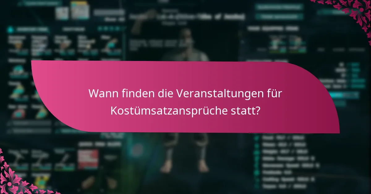 Wie kann ich Kostümsätze beanspruchen?