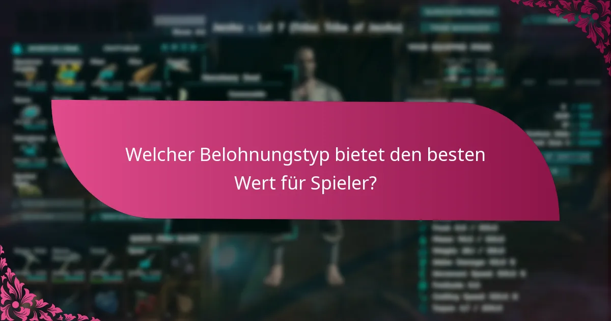 Welcher Belohnungstyp bietet den besten Wert für Spieler?